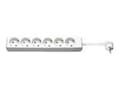 Miniatyrbild 1 av 5: MicroConnect 6-Way Power - Effektband - ingång: ström - utgångskontakter: 6 - 3 m sladd - vit