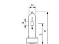 Pikkukuva 4 / 5: Philips MASTERColour CDM-T - Keraaminen metallihalogeenilamppu (CMH) - muoto: T19 - kirkas viimeistely - G12 - 73,2 W - luokka G - lämmin valkoinen v
