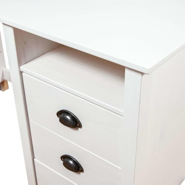 vidaXL Skrivbord Hill vit 150x50x74 cm massiv furu
