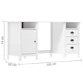 Miniatyrbild 7 av 8: vidaXL Skrivbord Hill vit 150x50x74 cm massiv furu