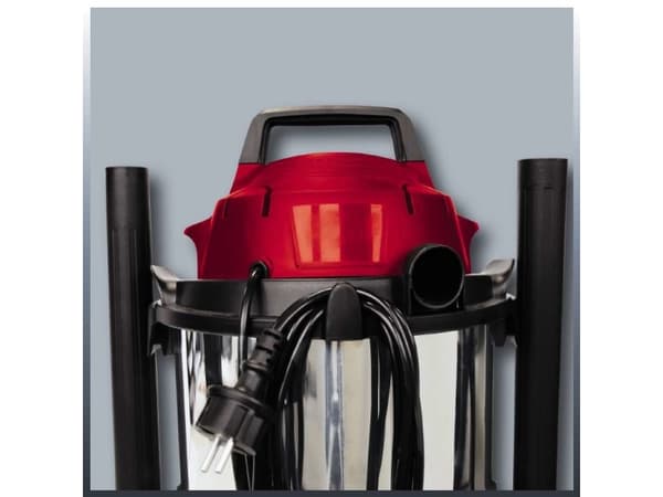Einhell TC-VC 1812 S, 1250 W, Sylinteripölynimuri, Kuiva ja märkä, 12 L, 80 dB, Musta, Punainen, Hopea