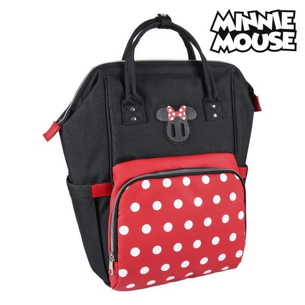 Ryggsäck Casual Minnie Mouse Svart Röd