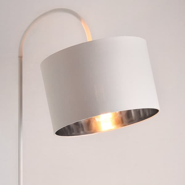 [lux.pro]® Golvlampa Toledo-höjd: 173cm-Ø lampskärm: 35cm-metall-textil-vit-1 x E27, max.60W