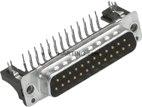 Harting 09 66 162 681 5, D-Sub SV, Musta, Ruostumaton teräs, Uros, Kulmikas, Terästä, Kestomuovinen hartsi, Kupari