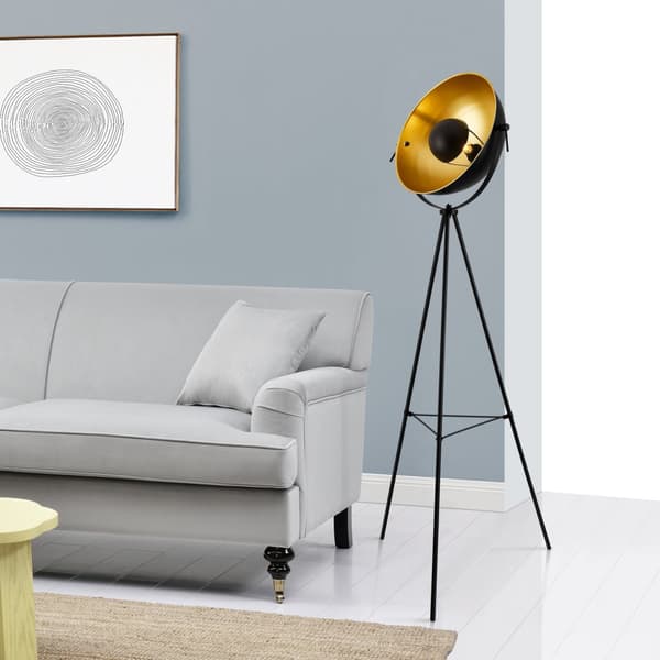 Golvlampa Angers 158xØ40cm metall svart mässing [lux.pro]