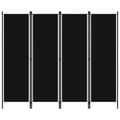 Miniatyrbillede 1 af 6: vidaXL 4-panels rumdeler 200 x 180 cm sort