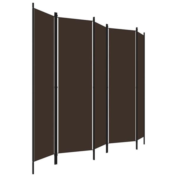 vidaXL Romdeler med 5 paneler brun 250x180 cm