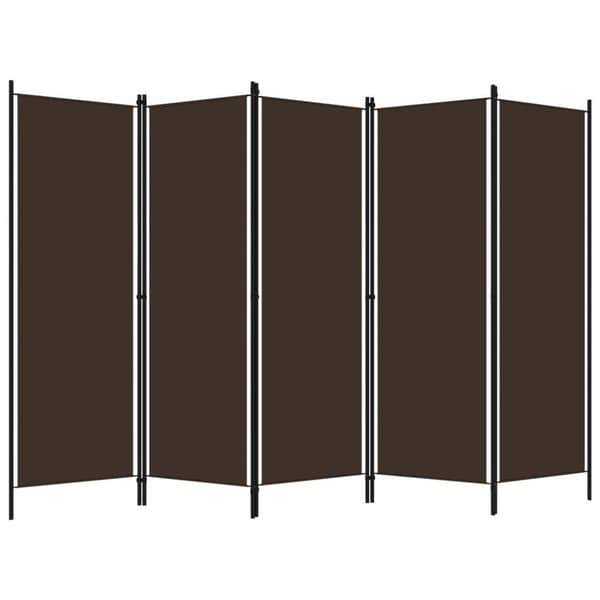 vidaXL Romdeler med 5 paneler brun 250x180 cm
