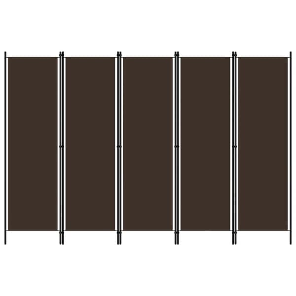 vidaXL Romdeler med 5 paneler brun 250x180 cm