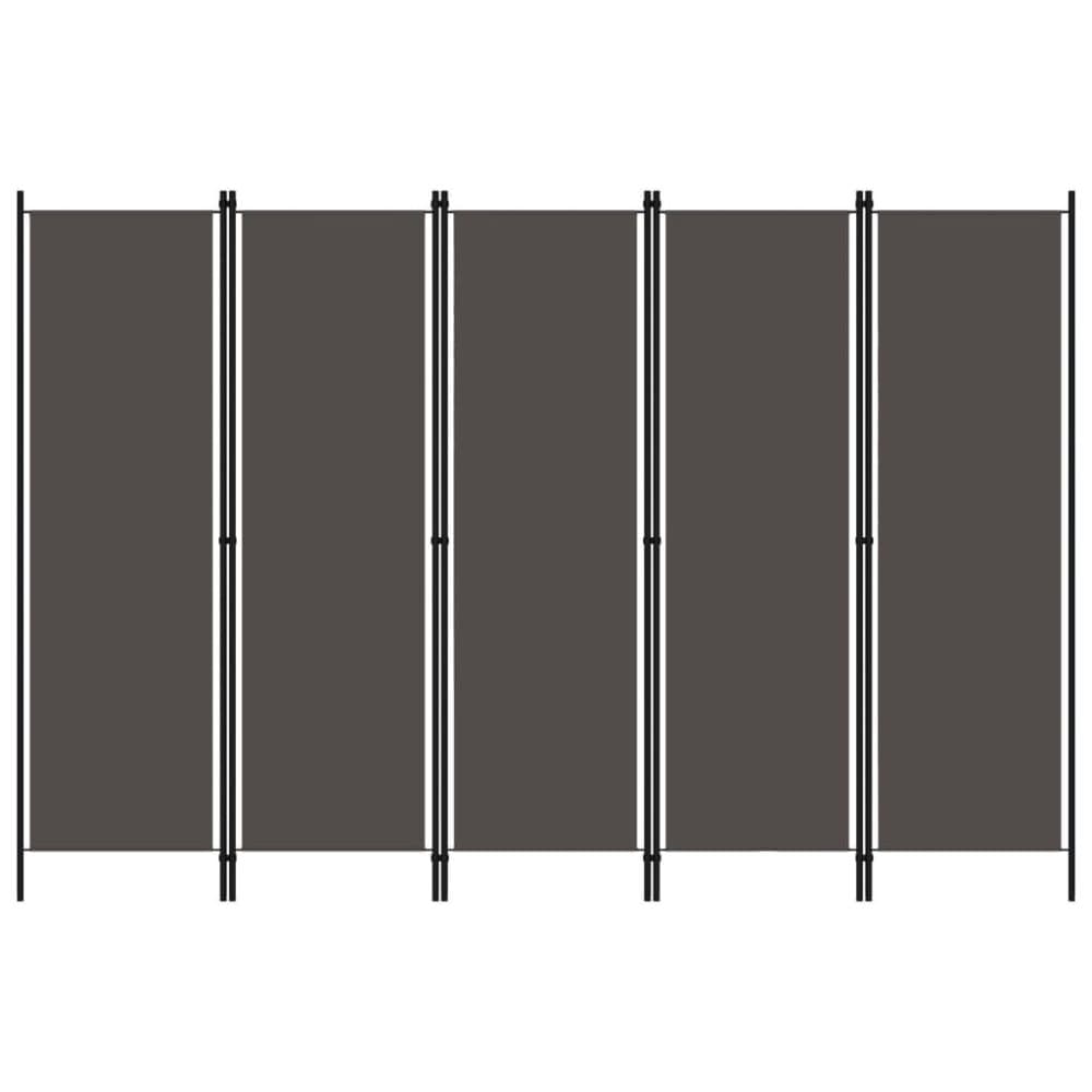 vidaXL Rumsavdelare 5 paneler antracit 250x180 cm