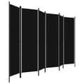 Miniatyrbilde 3 av 6: vidaXL Romdeler med 6 paneler svart 300x180 cm