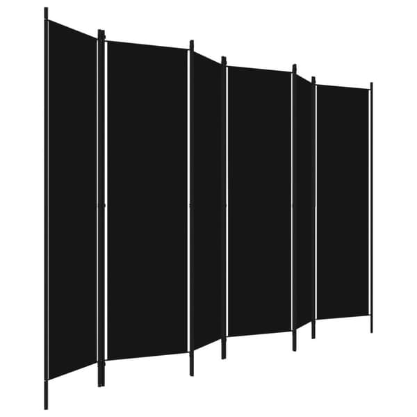 vidaXL Romdeler med 6 paneler svart 300x180 cm
