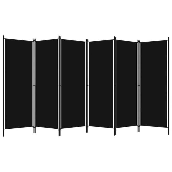 vidaXL Romdeler med 6 paneler svart 300x180 cm