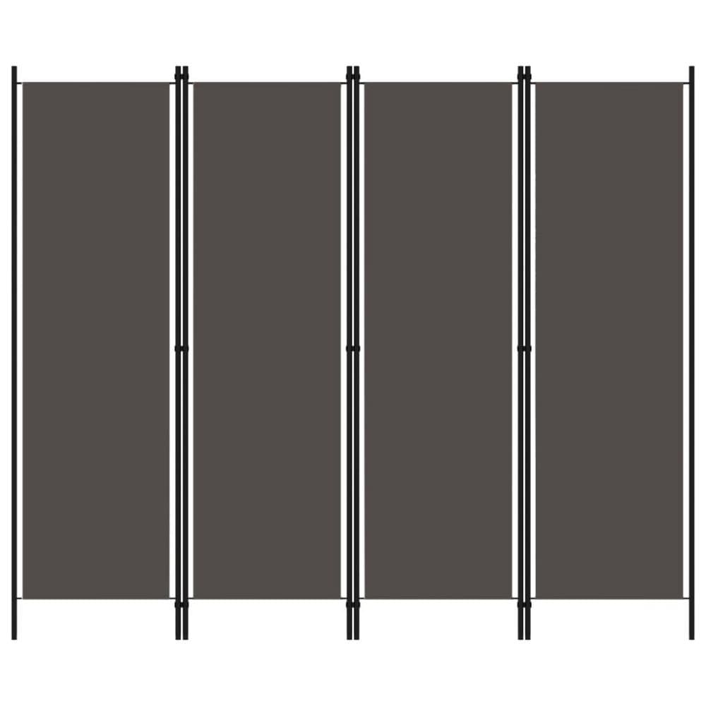 vidaXL Rumsavdelare 4 paneler antracit 200x180 cm