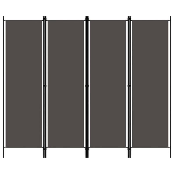 vidaXL Romdeler 4 paneler antrasitt 200x180 cm