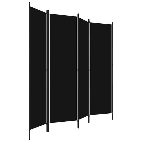 vidaXL Romdeler 4 paneler svart 200x180 cm
