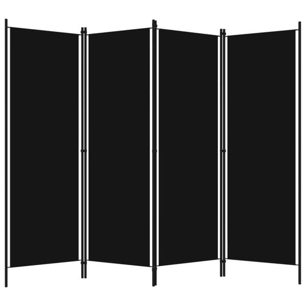 vidaXL Romdeler 4 paneler svart 200x180 cm