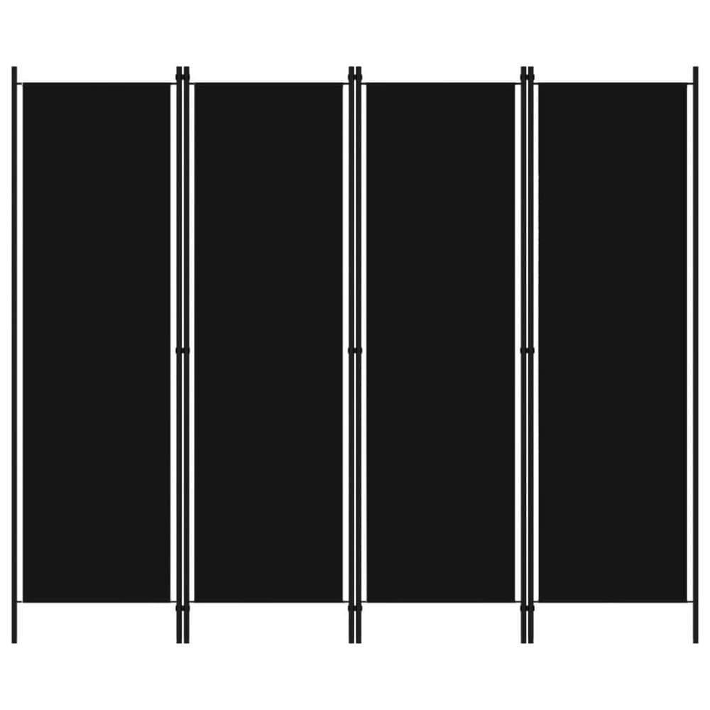vidaXL Rumsavdelare 4 paneler svart 200x180 cm