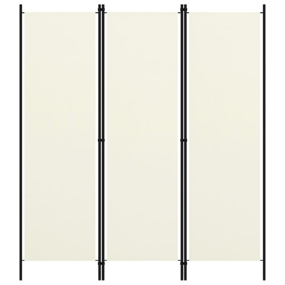 vidaXL Rumsavdelare 3 paneler gräddvit 150x180 cm