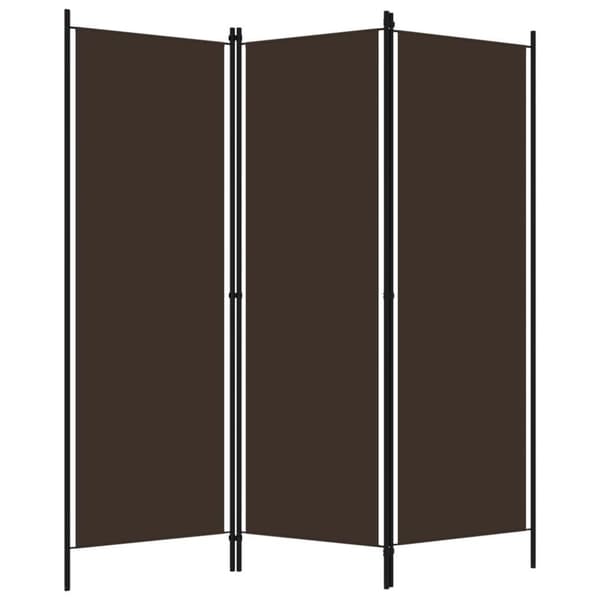 vidaXL Rumsavdelare 3 paneler brun 150x180 cm