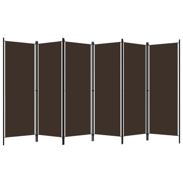 vidaXL Romdeler med 6 paneler brun 300x180 cm