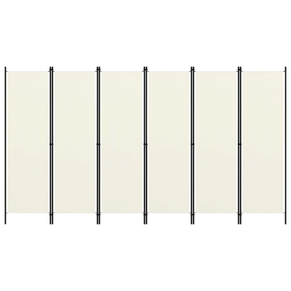 vidaXL Rumsavdelare 6 paneler gräddvit 300x180 cm