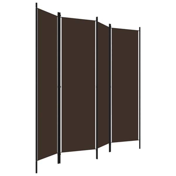 vidaXL Romdeler 4 paneler brun 200x180 cm