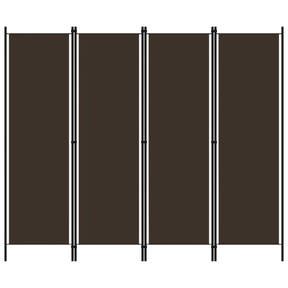 vidaXL Rumsavdelare 4 paneler brun 200x180 cm