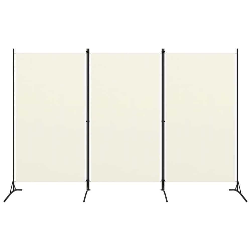 vidaXL Rumsavdelare 3 paneler vit 260x180 cm