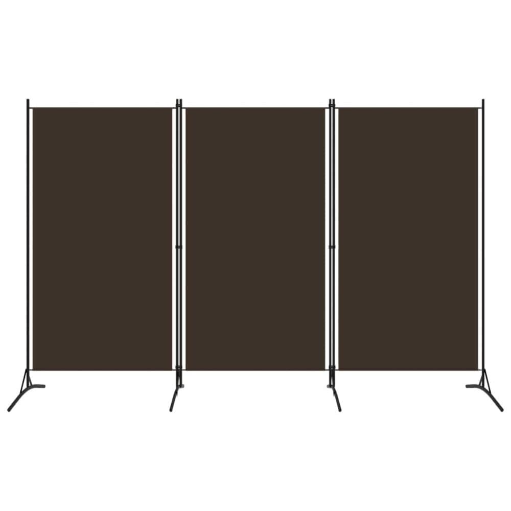 vidaXL Rumsavdelare 3 paneler brun 260x180 cm