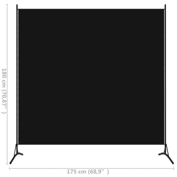 vidaXL Rumsavdelare svart 175x180 cm tyg