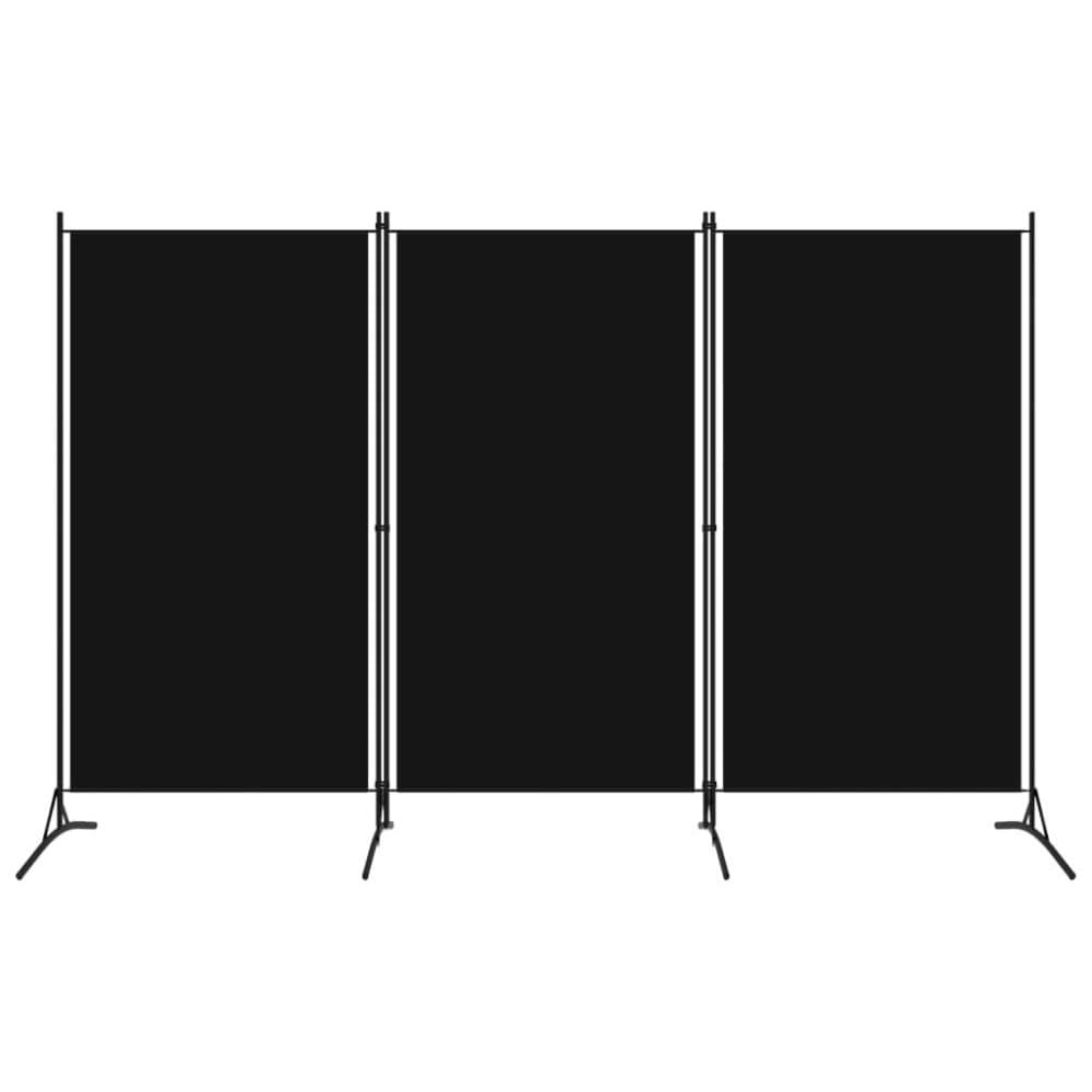 vidaXL Rumsavdelare 3 paneler svart 260x180 cm