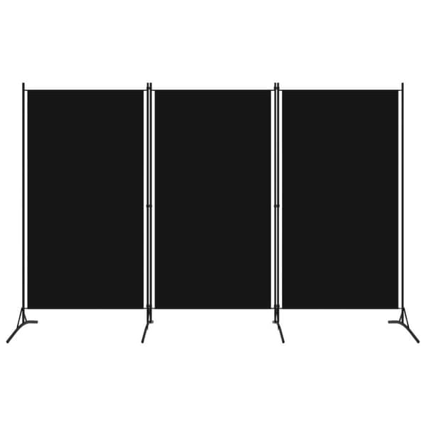 vidaXL Rumsavdelare 3 paneler svart 260x180 cm