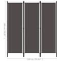 Miniatyrbillede 6 af 6: vidaXL 3-panels rumdeler 150 x 180 cm antracitgrå