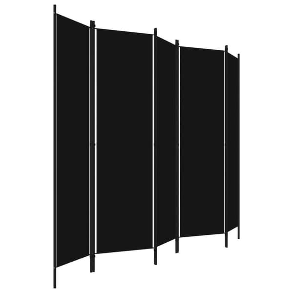 vidaXL 5-paneelinen tilanjakaja musta 250x180 cm