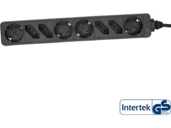 InLine 16483, 3 m, Vinklad, 1,5 mm ², Plast, Svart, Plast