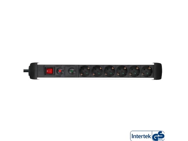 InLine 4043718188307, 1,5 m, 6 AC-pistorasia(a), Sisätila, Musta, 495 mm, 60 mm