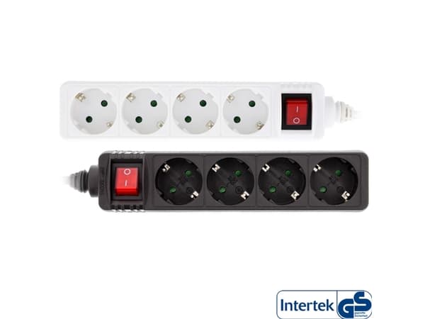 InLine 16441G, 1,5 m, Typ F, Vinklad, 1,5 mm ², Vit, Plast
