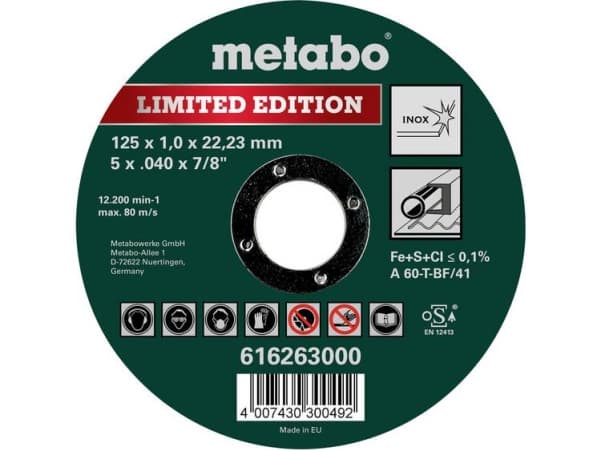 Metabo Limited Edition - Skärskiva - för rostfritt stål, stål, inox steel - 10 delar - 125 mm
