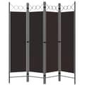 Miniatyrbillede 2 af 6: vidaXL 4-panels rumdeler 160x180 cm brun