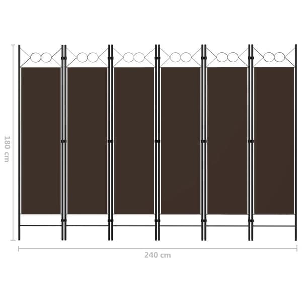 vidaXL 6-panels rumdeler 240x180 cm brun