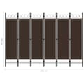 Miniatyrbillede 6 af 6: vidaXL 6-panels rumdeler 240x180 cm brun
