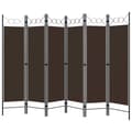 Miniatyrbillede 2 af 6: vidaXL 6-panels rumdeler 240x180 cm brun