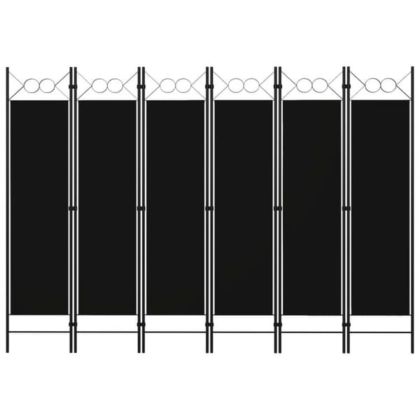 vidaXL 6-Paneelinen tilanjakaja 240x180 cm musta