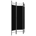 Miniatyrbilde 3 av 6: vidaXL Romdeler 3 paneler svart 120x180 cm