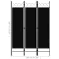 Miniatyrbilde 6 av 6: vidaXL Romdeler 3 paneler svart 120x180 cm