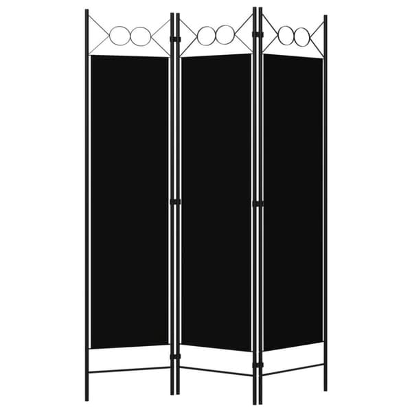 vidaXL Romdeler 3 paneler svart 120x180 cm