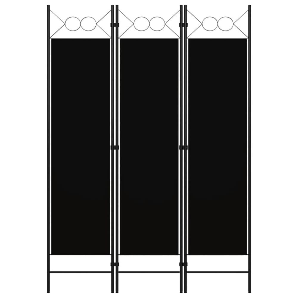 vidaXL Rumsavdelare 3 paneler svart 120x180 cm