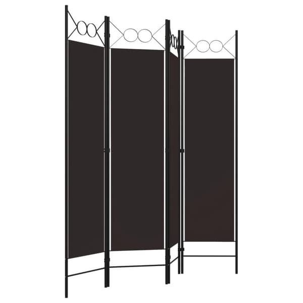 vidaXL Romdeler 4 paneler brun 160x180 cm