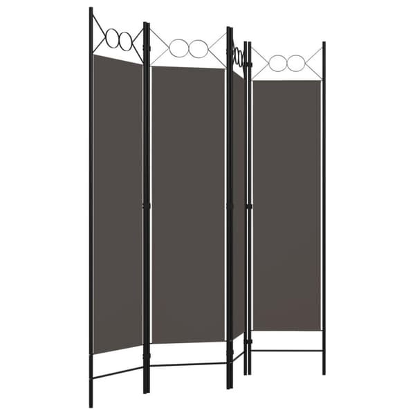 vidaXL Romdeler 4 paneler antrasitt 160x180 cm